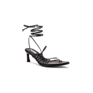 REIKE NEN Womens Black Knotted Padded Strappy Pointed Toe Leather Sandals 36